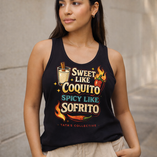 Sweet & Spicy Puerto Rican Tank – Coquito x Sofrito Statement